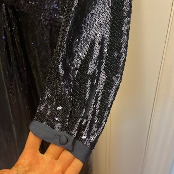 Anthropologie navy twist front sequin dress - Picture 10 of 11